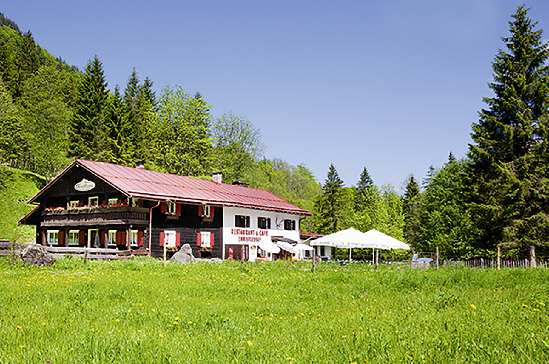 Restaurantführer für das Oberallgäu: Café - Restaurant am Christlessee mit Ferienwohnungen - Café - Restaurant Christlessee mit Ferienwohnungen