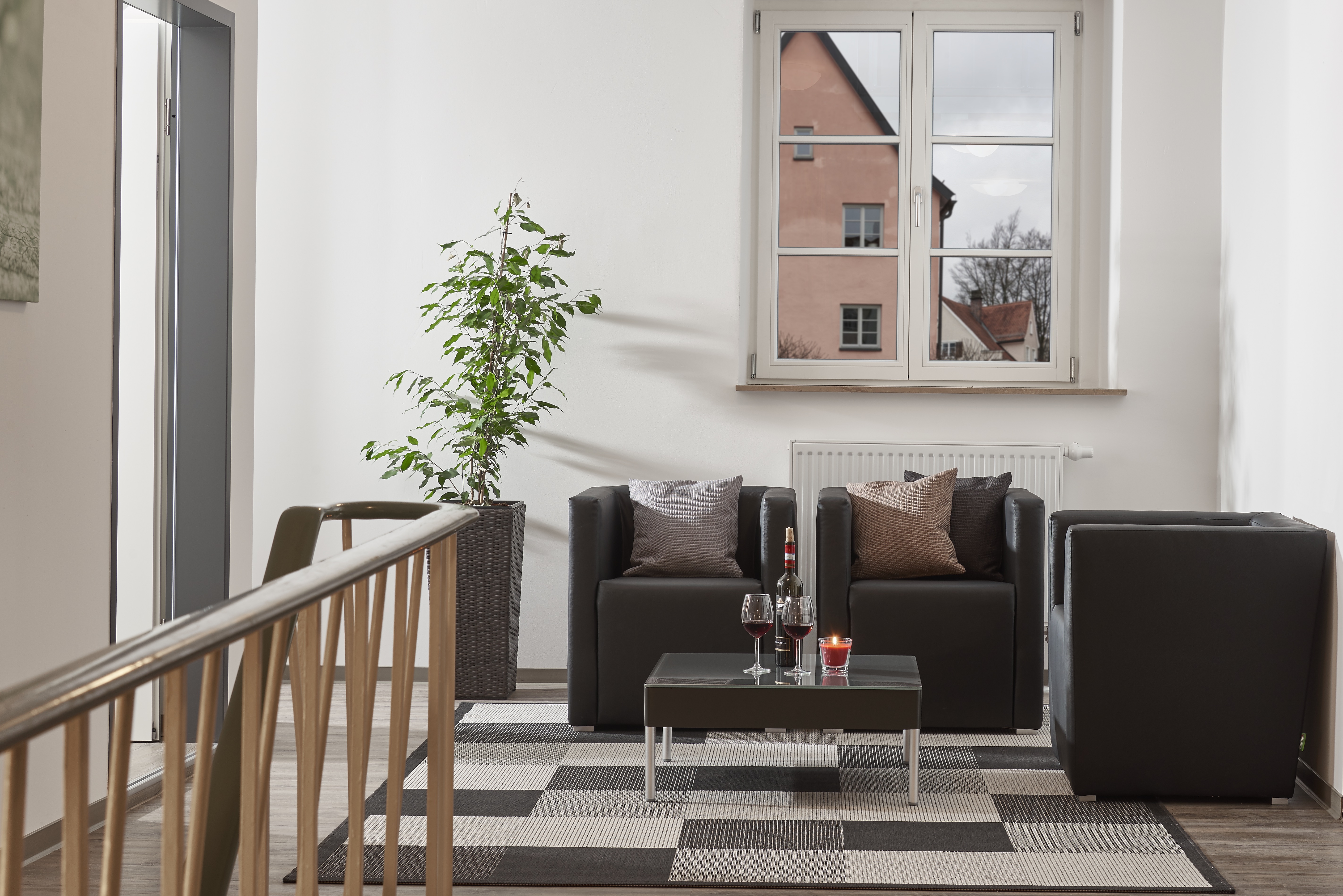 Hotels und Ferienwohnungen im Oberallgäu - Ausstattung Ferienwohnungen / Zimmer: Terrasse - Bayern - Gästehaus Stiftsstadt - Urban Lifestyle & Komfort - Stiftsstadt Kempten - Urban Lifestyle & Komfort