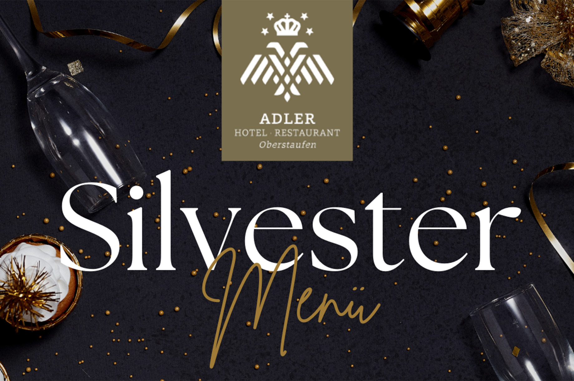 Hotels und Ferienwohnungen im Oberallgäu - Adler's Silvester-Gala in Oberstaufen im Allgäu - Adler's Silvesterfeier 2026 / 2027 in Oberstaufen