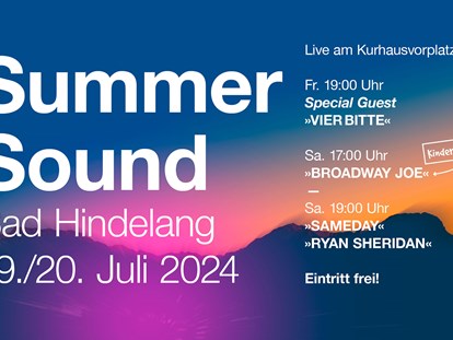 Hotels und Ferienwohnungen im Oberallgäu - OpenAir Sommerfestival in Bad Hindelang - SummerSound - Sommerfestival OpenAir 2024 in Bad Hindelang