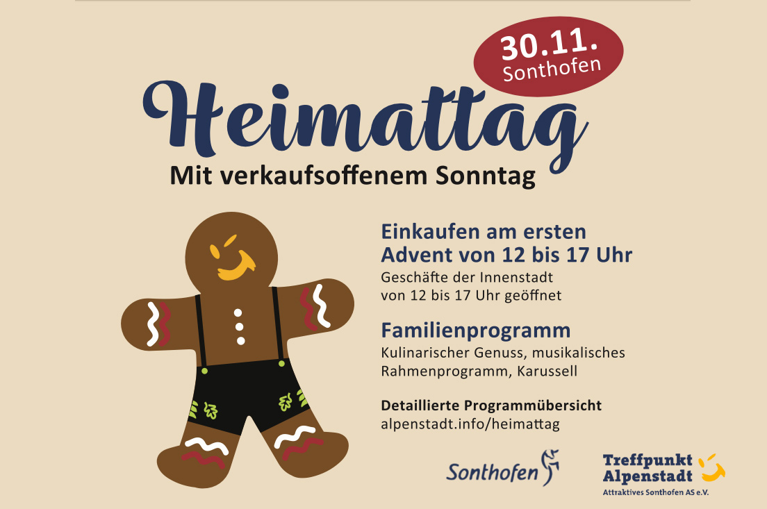 Veranstaltungskalender für das Oberallgäu: Verkaufsoffener Sonntag mit Heimattag in Sonthofen - Verkaufsoffener Sonntag am 30.11.2025 in Sonthofen