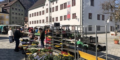 Hotels und Ferienwohnungen im Oberallgäu - Wetter: bei jedem Wetter - Bayern - Wochenmarkt in Immenstadt auf dem Marienplatz - Wochenmarkt in Immenstadt