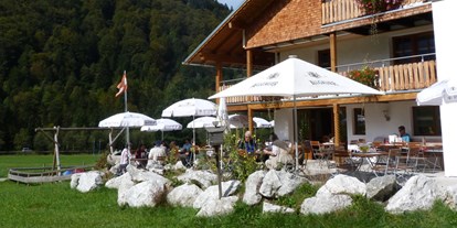 Hotels und Ferienwohnungen im Oberallgäu - Zahlung: Bar - Oberstdorf - Berggasthof - Restaurant Riefenkopf bei Oberstdorf im Allgäu - Berggasthof Riefenkopf im Trettachtal bei Oberstdorf