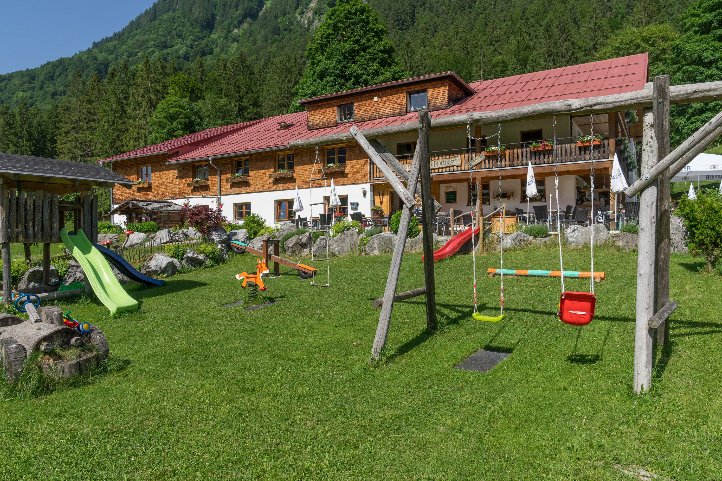 Hotels und Ferienwohnungen im Oberallgäu: Berggasthof Riefenkopf bei Oberstdorf im Allgäu  - Berggasthof Riefenkopf im Trettachtal bei Oberstdorf