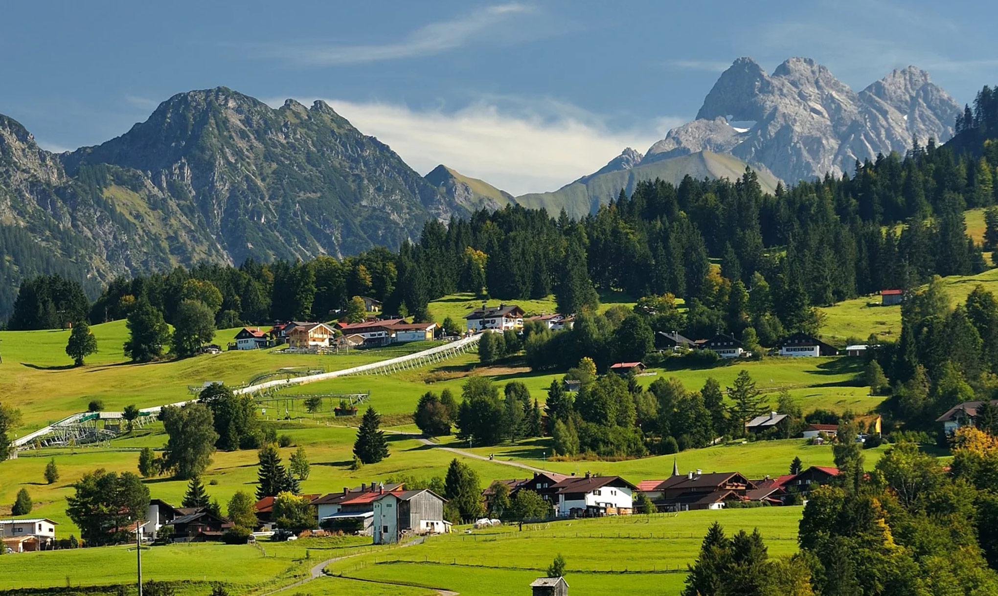 Unterkunft im Allgäu - Alpchalet Baldauf - Ferienwohnungen in Oberstdorf im Allgäu - Baldaufs Alpchalet- Urlaub mit Hund im Grünen mit Bergblick