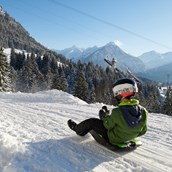 Ausflugsziele im Oberallgäu: Winterrodeln von der Seealpe am Nebelhorn - Winterrodeln von der Seealpe am Nebelhorn