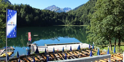 Hotels und Ferienwohnungen im Oberallgäu - Naturfreibad Freibergsee bei Oberstdorf - Naturfreibad Freibergsee mit Bootsverleih bei Oberstdorf