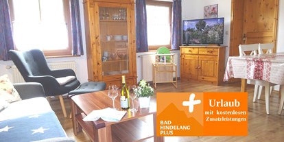 Hotels und Ferienwohnungen im Oberallgäu - PLZ 87541 (Deutschland) - Ferienwohnung 1 Wohnzimmer - Haus Meinecke - Ferienwohnungen in Bad Hindelang im Allgäu