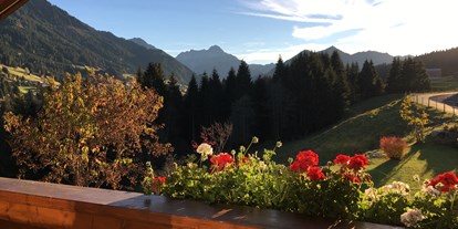 Hotels und Ferienwohnungen im Oberallgäu - Österreich - Balkon mit traumhafter Aussicht, App. Widderstein - Ferienwohnungen Haus Narzisse