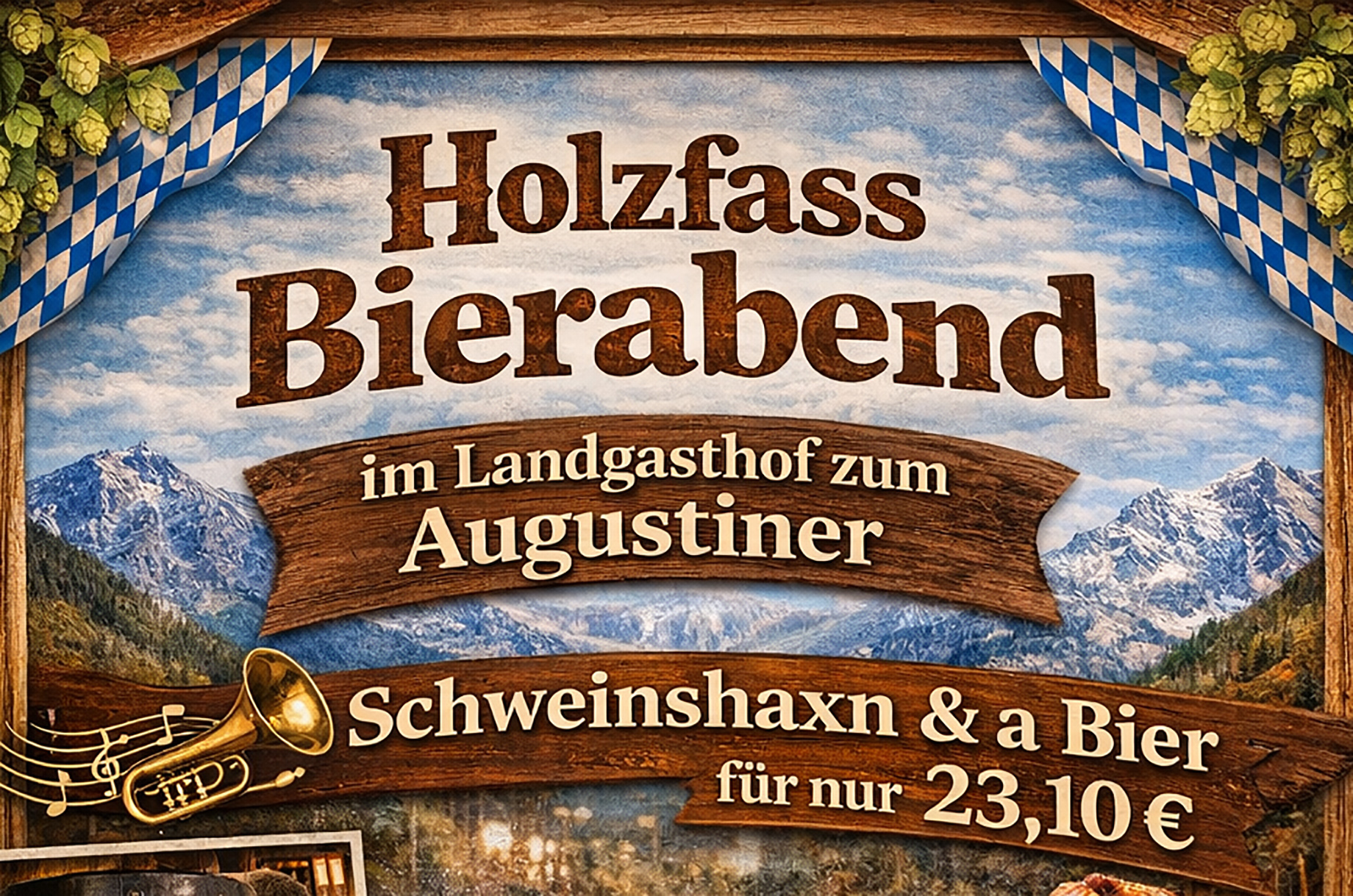 Veranstaltungen im Oberallgäu: Bierabend mit Live-Musik im Landgasthof Augustiner - Bierabend mit Live-Musik im Landgasthof Augustiner
