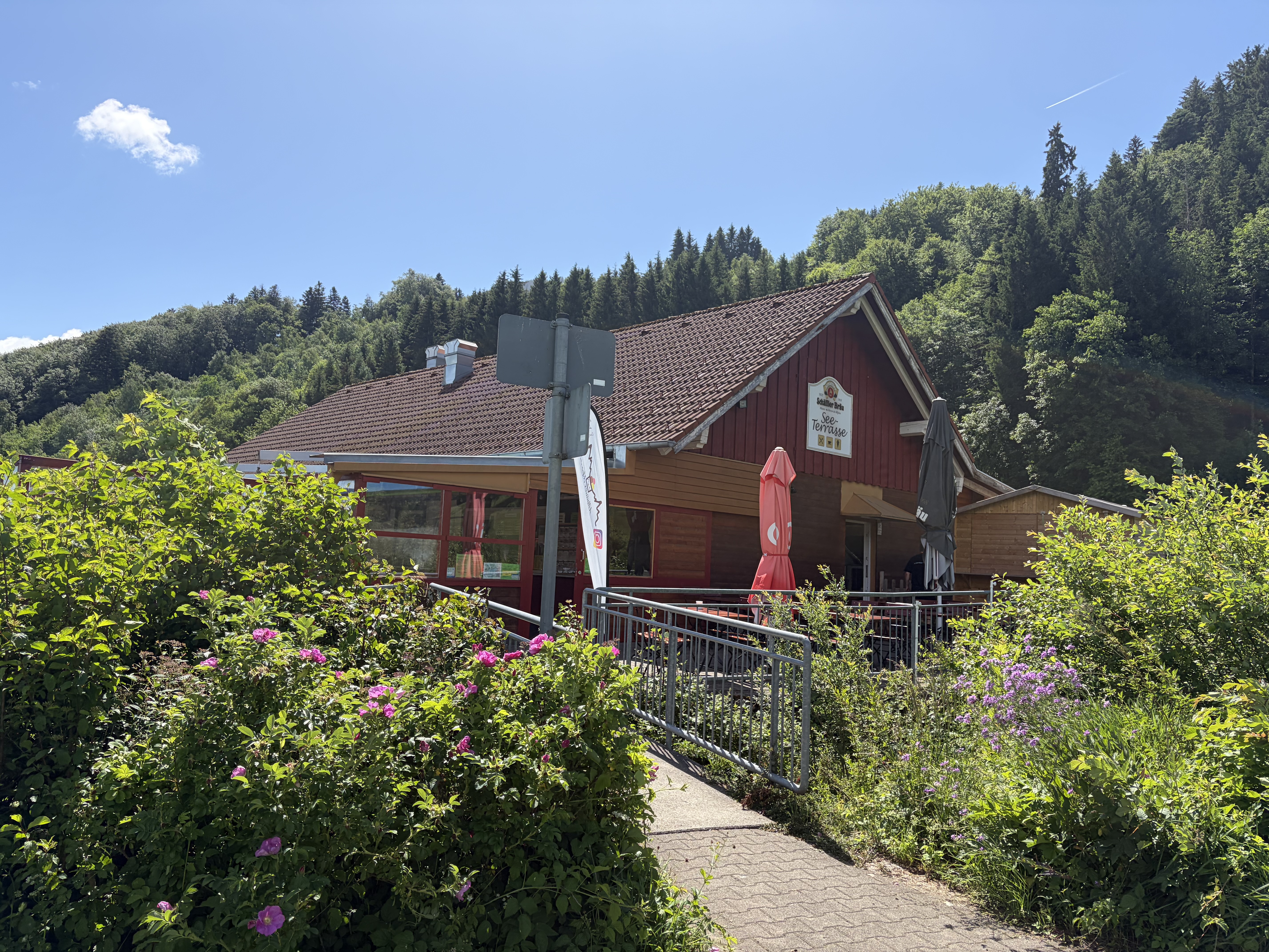 Hotels und Ferienwohnungen im Oberallgäu - Bayern - Seeterrasse am Alpsee mit Badewiesen - Seeterrasse am Alpsee mit Badewiesen 