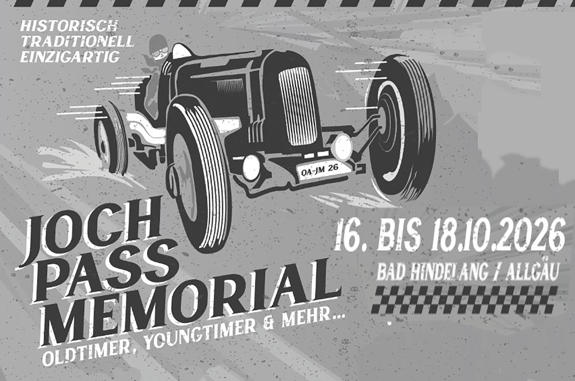 Hotels und Ferienwohnungen im Oberallgäu - Bad Hindelang - Jochpassrennen - Oldtimer-Memorial in Bad Hindelang im Allgäu - Oldtimerrennen 2026 am Jochpasss in Bad Hindelang