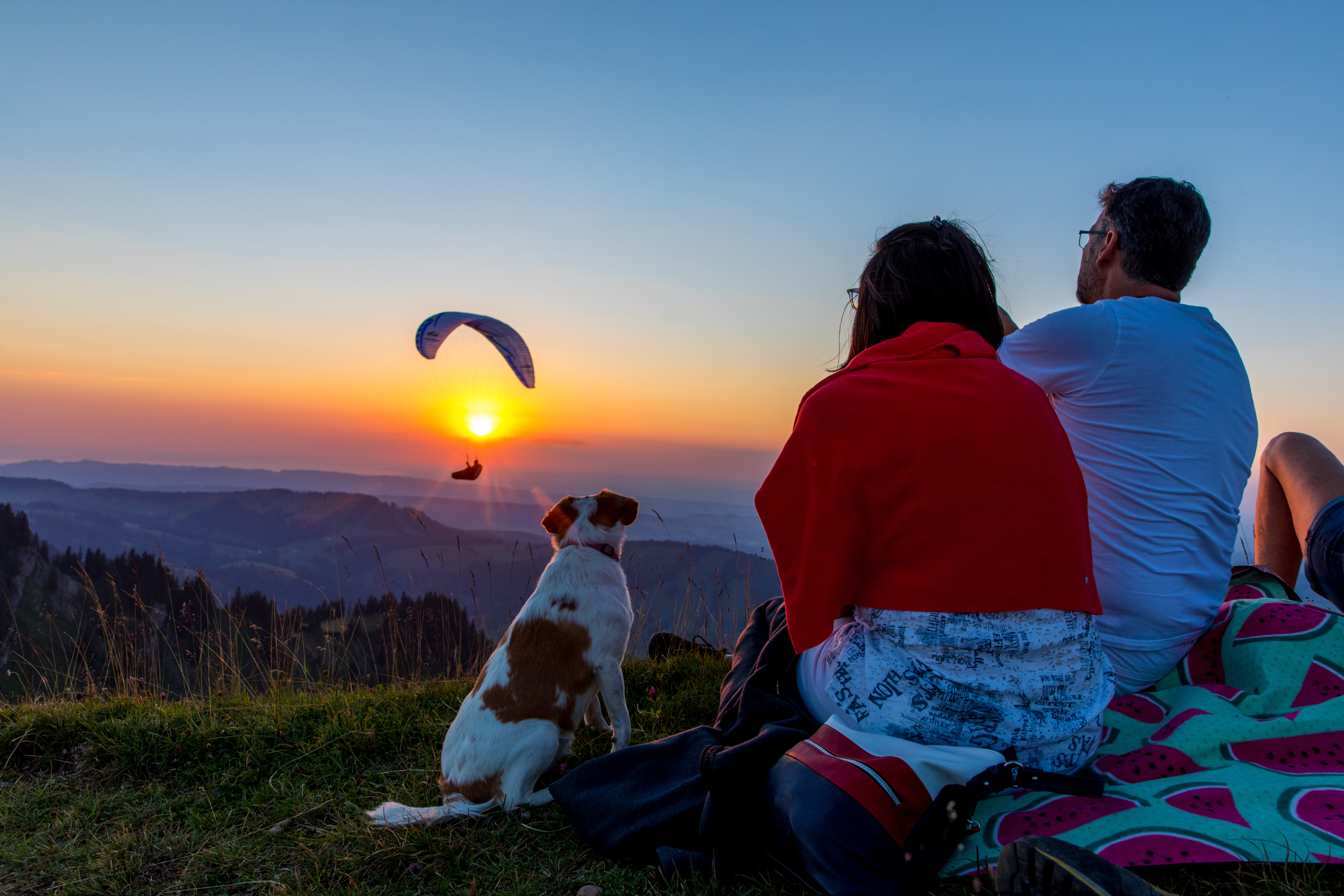 Hotels und Ferienwohnungen im Oberallgäu - Sonnenuntergangsfahrt mit Berggottesdienst am Hochgrat - Sonnenuntergang am Hochgrat mit Berggottesdienst