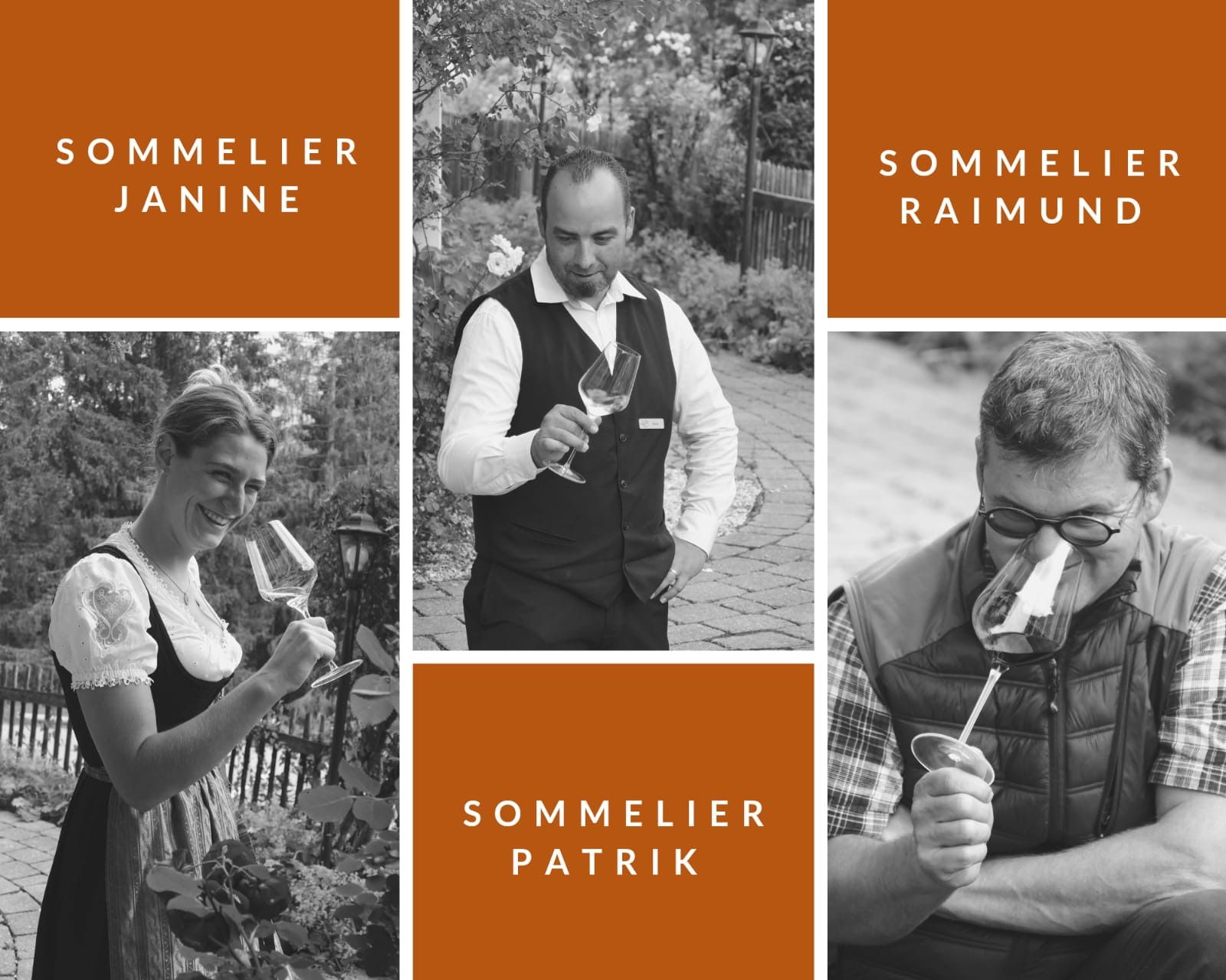 Unterkunft im Allgäu: Unsere Sommeliers Janine, Patrik & Raimund - 4****S Hotel Erlebach in Riezlern