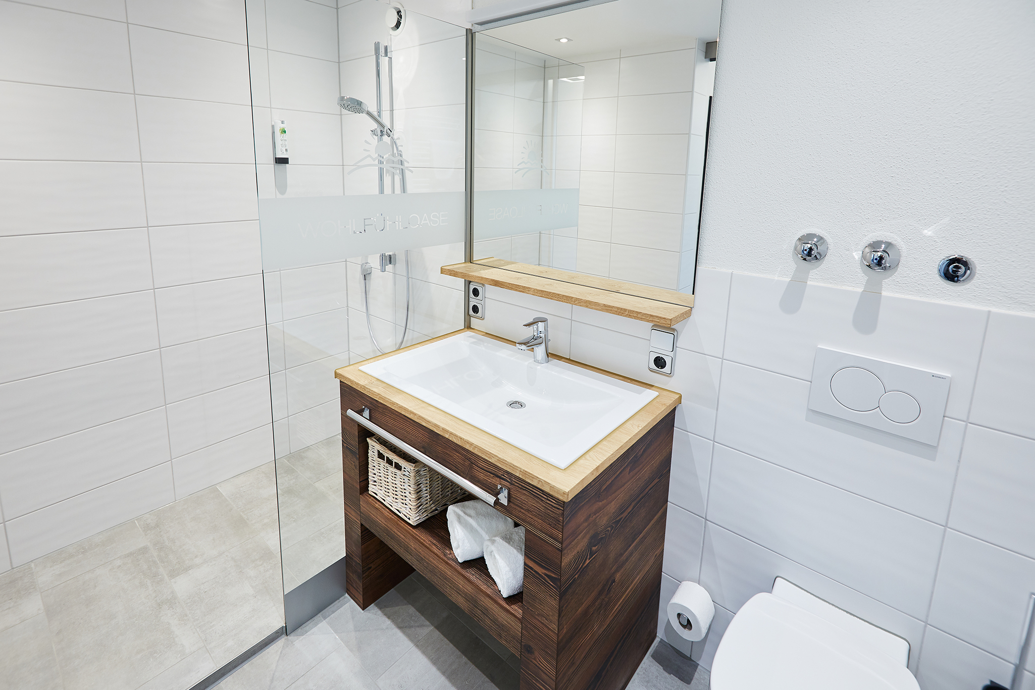 Unterkunft im Allgäu: Badezimmer Hotel Frohsinn - Wohlfühlhotel Frohsinn in Fischen im Allgäu