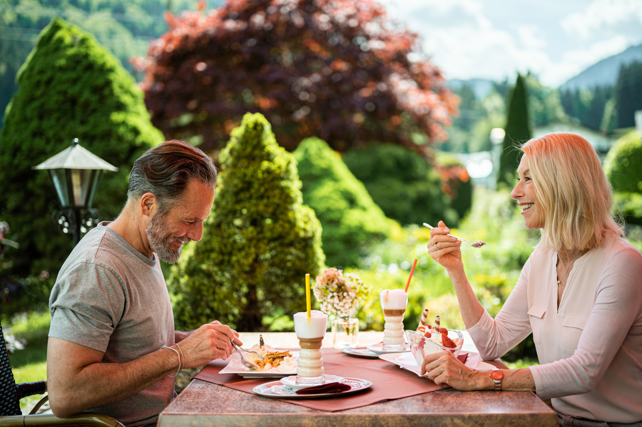 Unterkunft im Allgäu: Eis & Kaffee am Nachmittag - Wohlfühlhotel Frohsinn in Fischen im Allgäu
