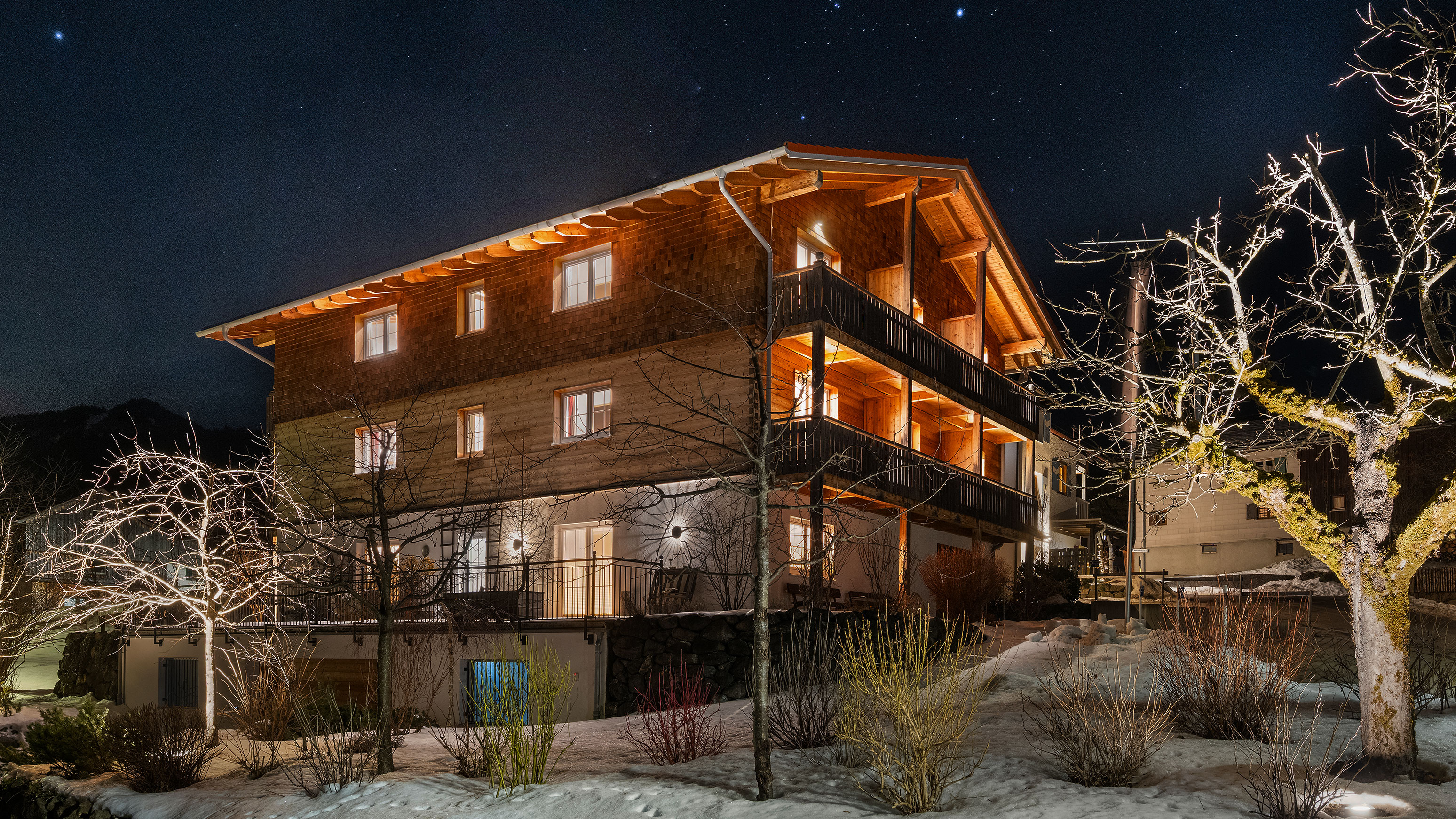 Unterkunft im Allgäu: Bergsonne bei Nacht - Hotel Bergsonne Allgäu