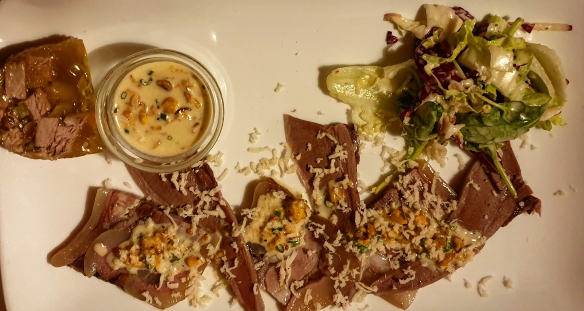 Restaurants im Oberallgäu: Dreierlei vom Kalbskopf - Gasthaus Obere Mühle - Restaurant in Bad Hindelang im Allgäu