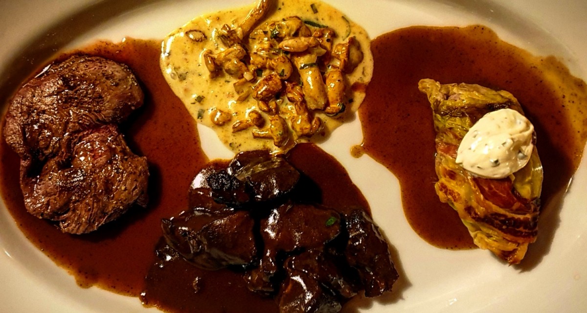 Restaurants im Oberallgäu: Dreierlei vom einheimischen Wild - Gasthaus Obere Mühle - Restaurant in Bad Hindelang im Allgäu