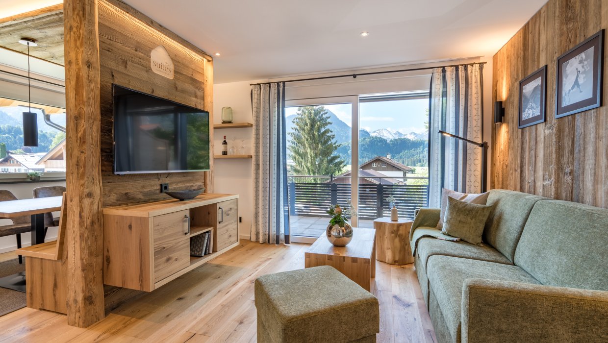 Unterkunft im Allgäu: Dorf Suites - Ferienwohnungen in Oberstdorf im Allgäu - Dorf Suites - natürlich mit Stil