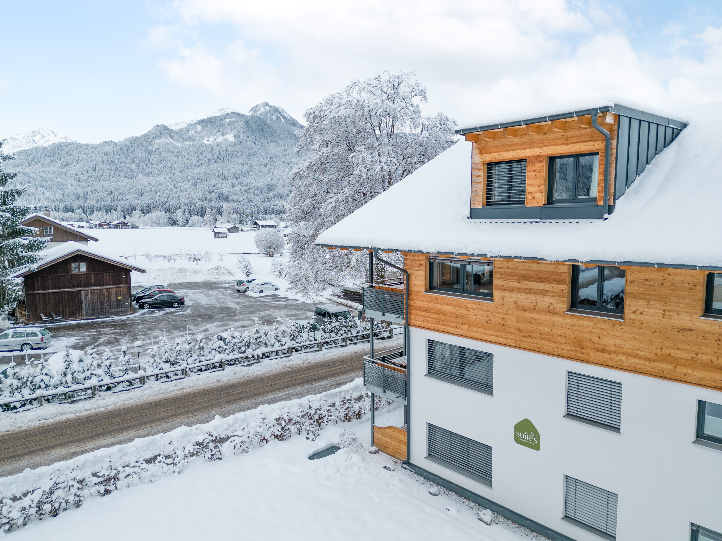 Unterkunft im Allgäu: Blickrichtung zu den Öschwiesen - Dorf Suites - natürlich mit Stil