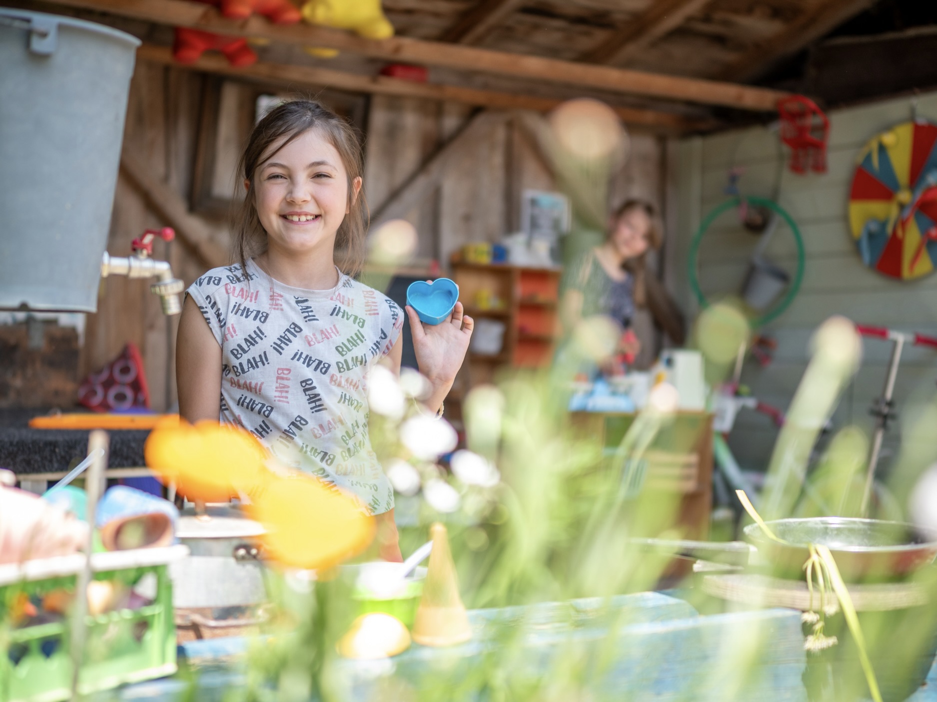 Unterkunft im Allgäu: Happy Place für Kids: Matschküche mit überdachter Spielhütte - Ferienhof Stiefel über Sonthofen im Allgäu