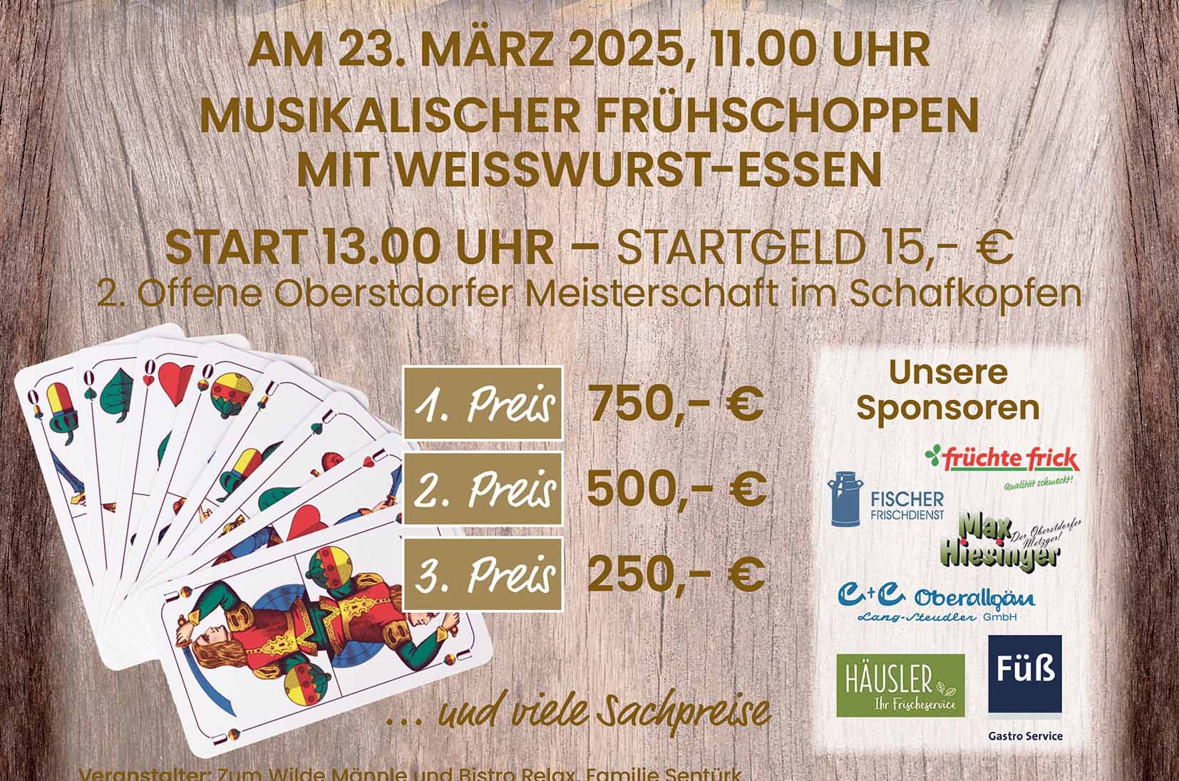 Veranstaltungen im Oberallgäu: Schafkopfturnier in Oberstdorf - Offene Oberstdorfer Meisterschaft im Schafkopf