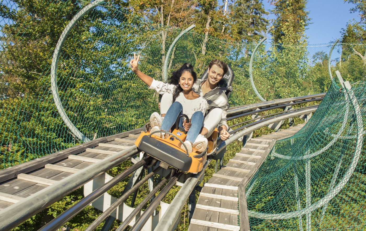 Alpsee Bergwelt mit Alpsee Coaster Kletterwald Abenteuer Alpe