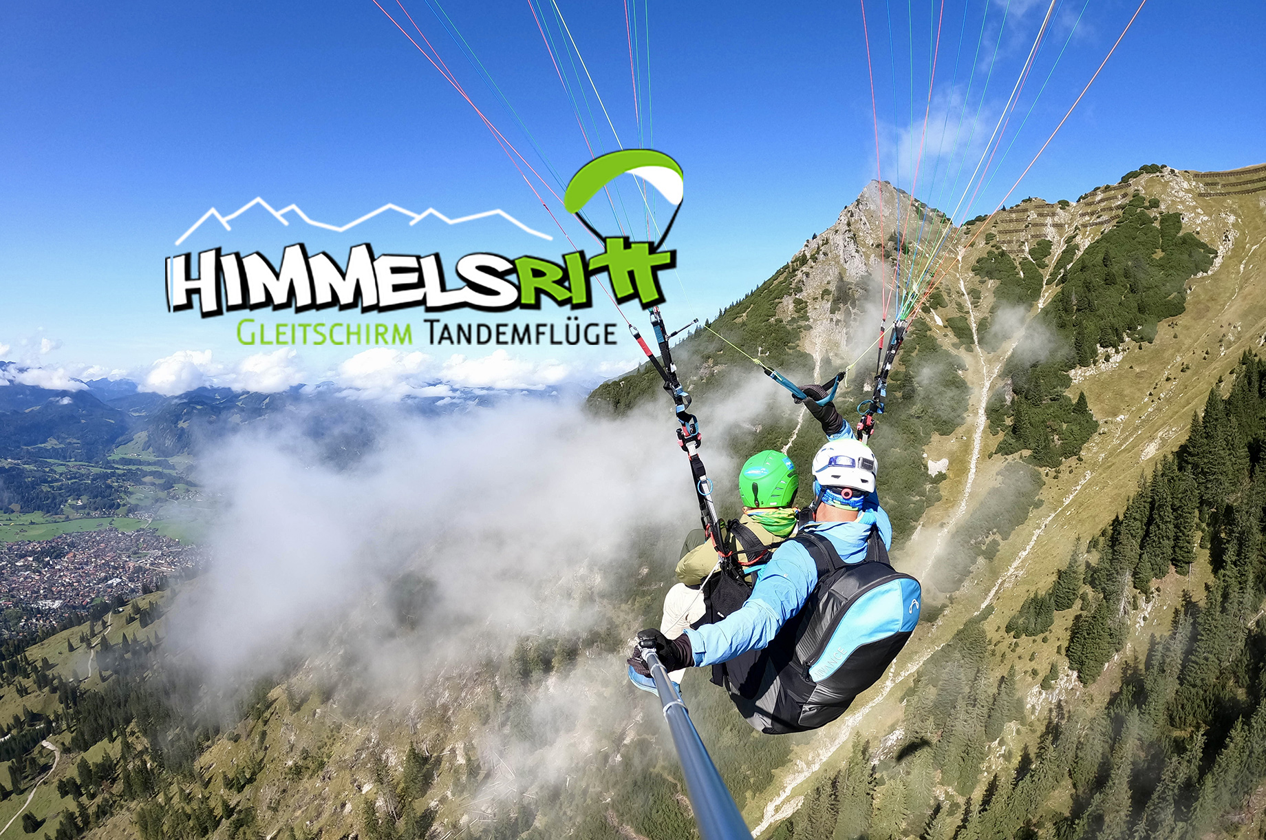 Hotels und Ferienwohnungen im Oberallgäu - Wetter: bei schönem Wetter - Deutschland - Tandemfliegen in Oberstdorf im Allgäu mit Himmelsritt - Gleitschirm Tandemfliegen in Oberstdorf mit Himmelsritt