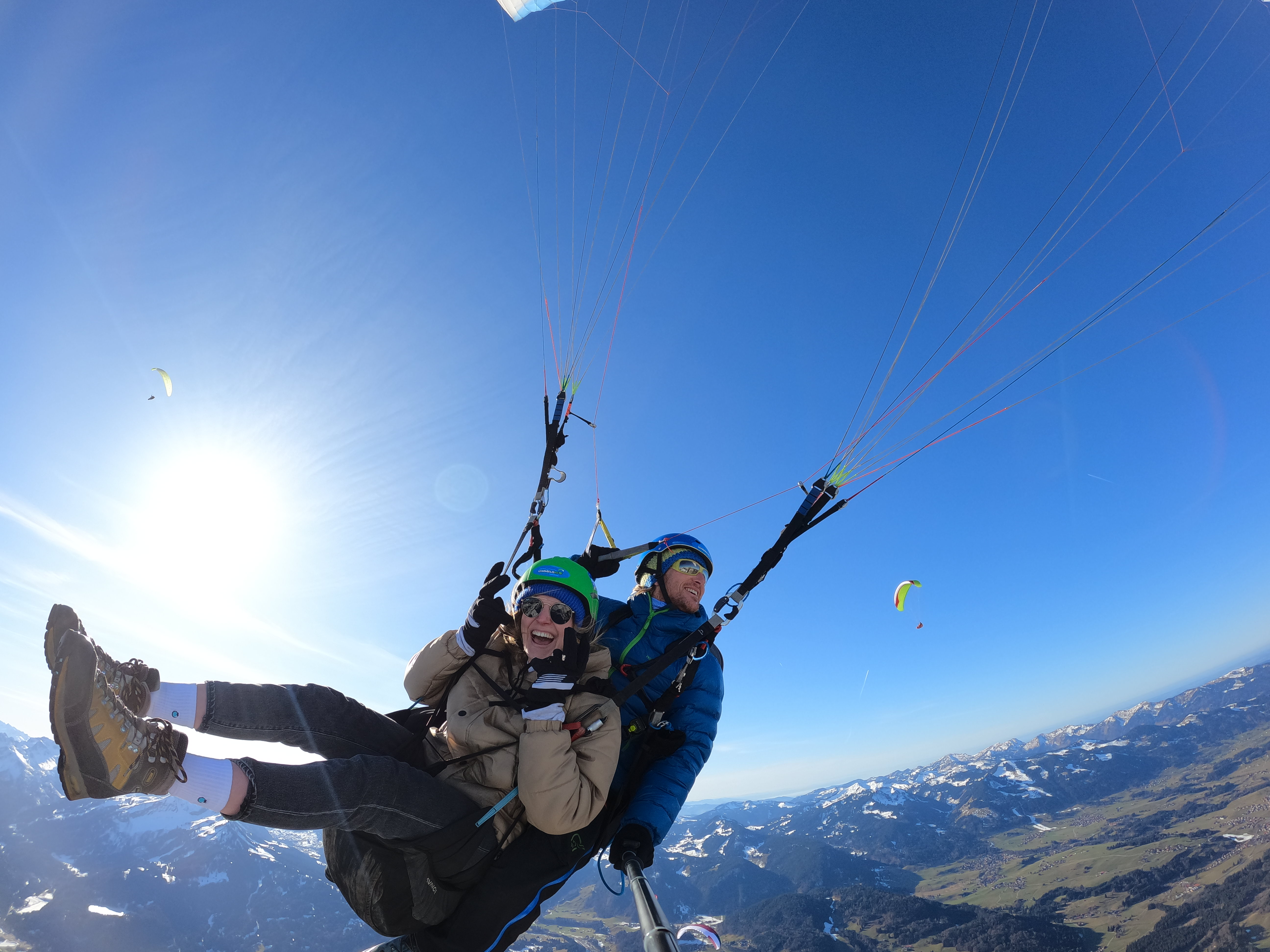 Erlebnisse im Oberallgäu: Tandemfliegen in Oberstdorf mit Himmelsritt - Gleitschirm Tandemfliegen in Oberstdorf mit Himmelsritt