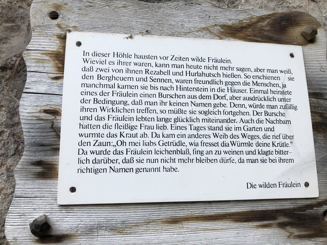 Erlebnisse: Wildfräuleinstein - Hinterstein