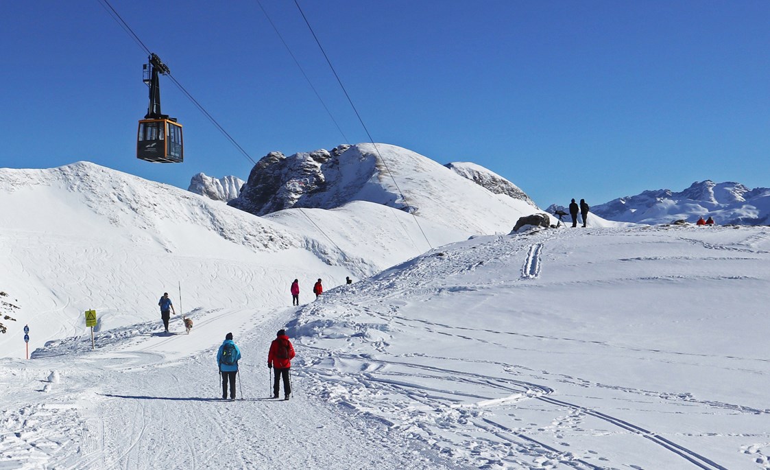 Erlebnisse: Winterwandern auf dem  Nebelhorn über Oberstdorf - Oberallgäu - Die Nebelhornbahn im Winter 