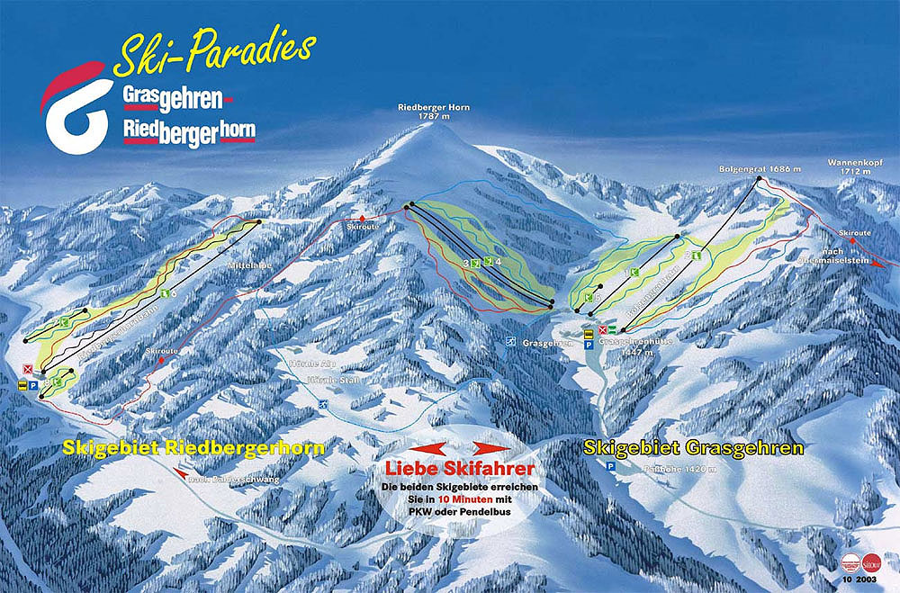 Erlebnisse im Oberallgäu: Skiparadies Grasgehren - Obermaiselstein / Balderschwang - Sonnen- Skiparadies Grasgehren am Riedbergpass