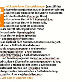 Unterkunft im Allgäu: Kostenlose Leistungen Bad Hindelang PLUS - Haus Meinecke - Ferienwohnungen in Bad Hindelang im Allgäu