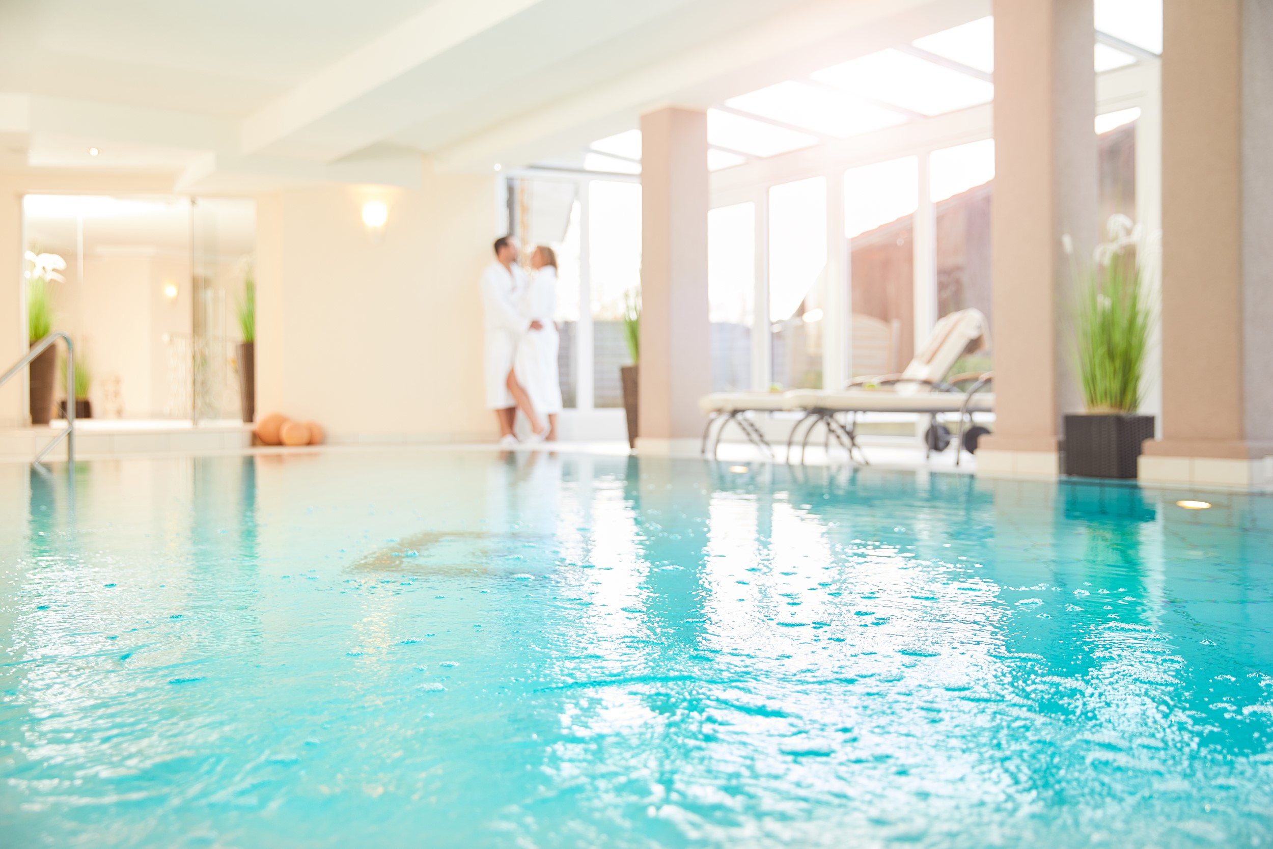Unterkunft im Allgäu: Hanusel Hof Innenpool mit Gegenstromanlage - Hanusel Hof 4*-S Hotel Golf, Wellness, Genuss und Natur in Panoramalage