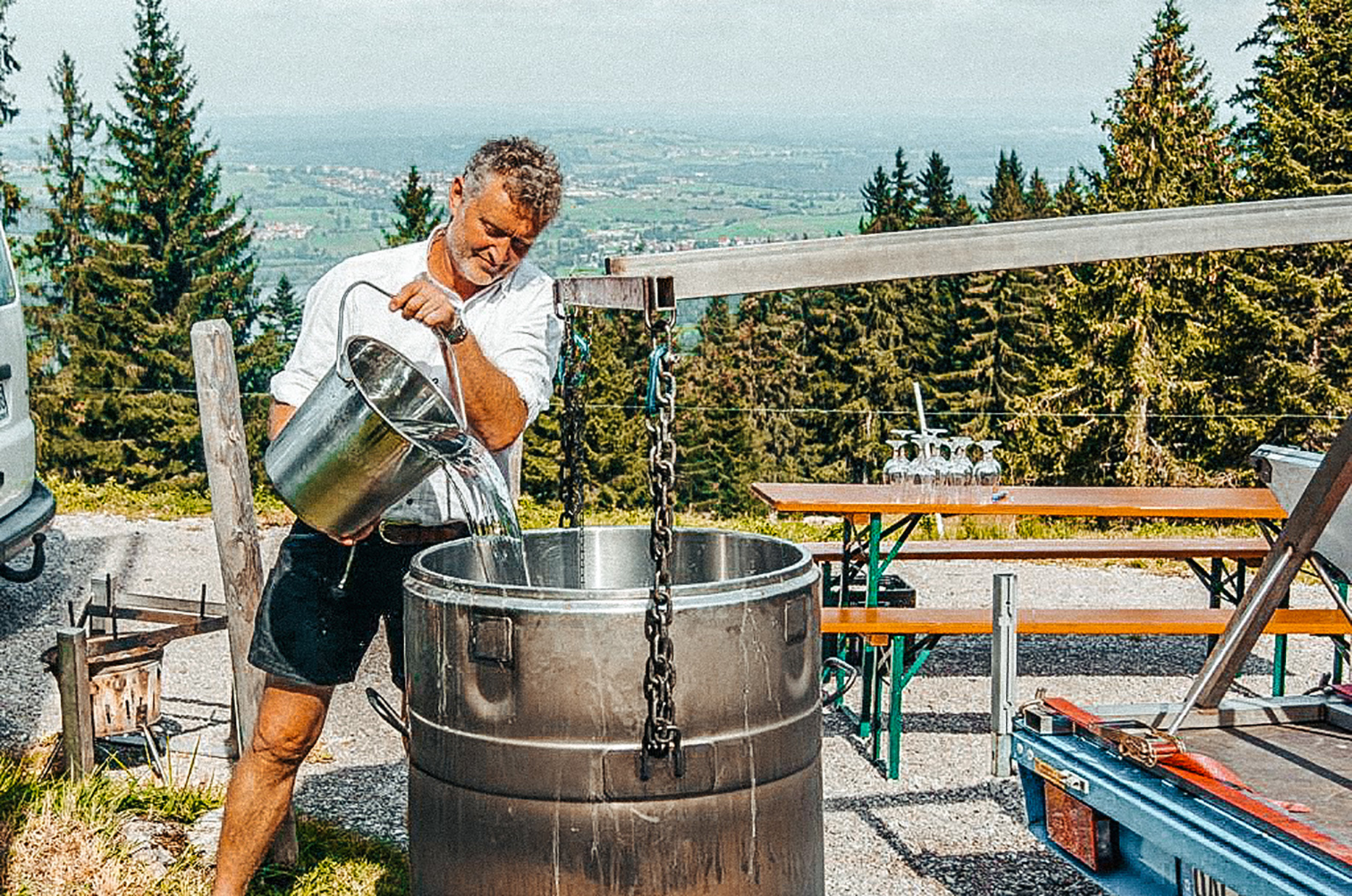 Veranstaltungen im Oberallgäu: Bierbrauen über offenem Feuer im Berghotel Sonnenklause - Bierbrauen über offenem Feuer im Berghotel Sonnenklause