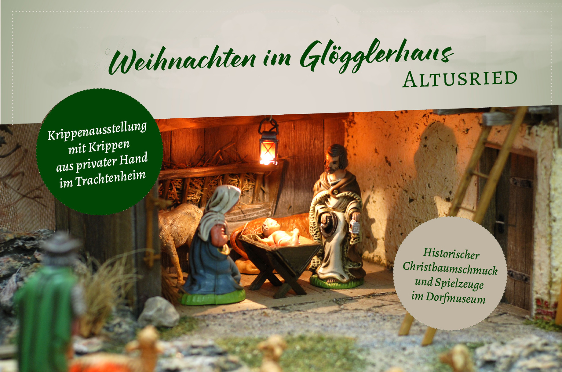 Veranstaltungen im Oberallgäu: Weihnachten im Glögglerhaus - Krippenausstellung in Altusried - Weihnachten im Glögglerhaus - Krippenausstellung in Altusried